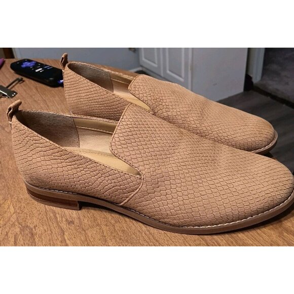 Franco Sarto Women’s 8M Peri Snakeskin Imprint‎ Loafer Slide On Tan - Picture 1 of 6